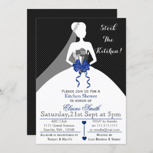 Convites Marinho de Mod estoque o Chá de panela da cozinha 