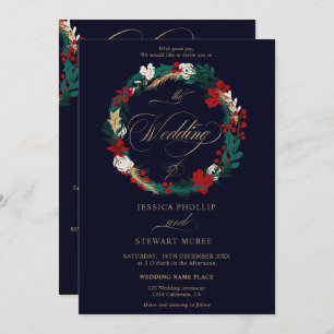 Convites Marinho de ouro de inverno, tudo em um casamento d