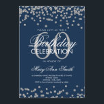 Convites Marinho de prata Blue 60th Birthday Glitter Confet<br><div class="desc">Elegante 60º aniversário Faux Glitter Confetti Silver Marinho Azul convite modelo. Excelente para 60ª festa de aniversário e muito mais!</div>