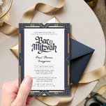 Convites Marinho de Qualidade MITZVAH do BAR Geométrico Mod<br><div class="desc">Este Convite Mitzvah,  Bar moderno,  pode ser límpido ou fosco,  retângulo ou arco com a forma desejada para atender às suas necessidades. Você pode alterar a cor do texto em ferramentas de design. Também disponível em plástico acrílico transparente. Exibir a coleção para exibir todas as opções.</div>