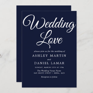 Convites Marinho de Script Simples e Elegante Moderno e Cas