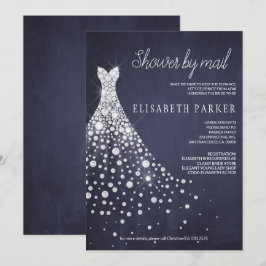 Convites Marinho de vestimenta azul Chá de quadro por e-mai