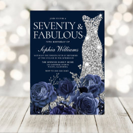 Convites Marinho Diamond Vestido Setenta e Fabuloso 70 Aniv