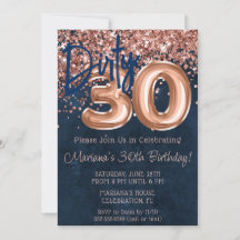 Marinho Dourado Azul Sujo 30 30 Festa de aniversár