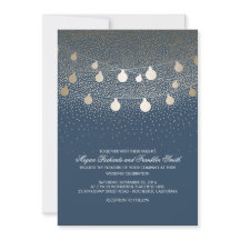 Marinho Dourado Linhas Luzes Brilhantes Casamento 