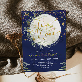 Convites Marinho Dourado segundo aniversário Dois da Lua