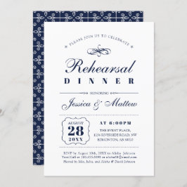 Convites Marinho e branco | Janto de ensaio de casamento el