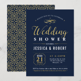 Convites MARINHO e DOURADO | Chá de casamento Elegante