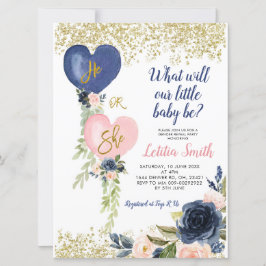 Convites Marinho E Escamotear O Gênero Do Balão Revelar Con