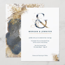 Marinho e ouro de ampersor de barro moderno