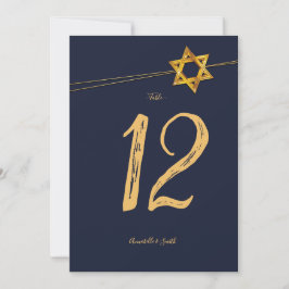 Convites Marinho e Ouro Star do número da tabela David