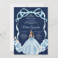 Marinho e Princesa Azul Mis Quince 16. Aniversário