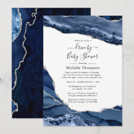 Convites Marinho e Silver Agate Drive by Chá