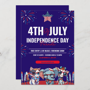 Convites Marinho E Vermelho Moderno Dia 4 De Julho Da Indep