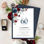 Convites Marinho Elegante Blue Burgundy Floral 60º Aniversá<br><div class="desc">Diga olá ao seu 60º estilo com este maravilhoso Marinho Elegante Blue Burgundy Floral 60º Convite de Aniversário! Apresentando um belo buquê de flores azuis e burgundy ricas e azuis marinhos e verde botânico, este cartão luxuoso define o tom perfeito para sua celebração especial. A elegante caligrafia escrita à mão...</div>