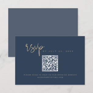 Convites MARINHO Elegante CAITLIN e placa RSVP de código Q
