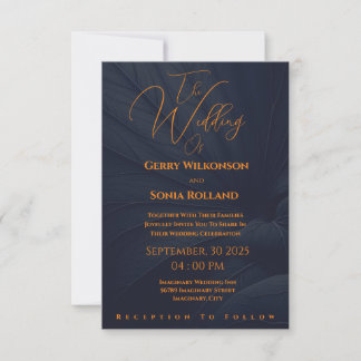 Convites Marinho Elegante e Casamento Dourado