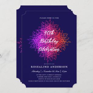 Convites Marinho Elegante Rosa Púrpura Roxo Mandala Quic An