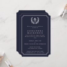 Marinho escuro MD Asclepius + Laurel Wreath Gradua