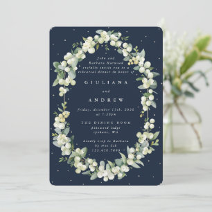 Convites Marinho Escuro Snowberry+Eucalyptus - Ensaio de Ca