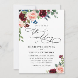 Convites Marinho Eucalyptus Rosa Greenery Casamento