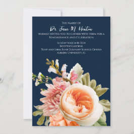 Convites Marinho Floral Funeral Memorial 011124B