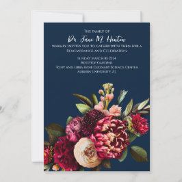Convites Marinho Floral Funeral Memorial 011124H