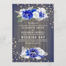 Convites Marinho Floral Rustic Wedding