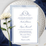 Convites Marinho Formal Clássico Monograma Casamento com Aq<br><div class="desc">Família e convidados deliciosos com este elegante convite de casamento azul-marinho com um delicado monograma botânico desenhado à mão personalizado com iniciais de casais e fina estrutura azul-d-água de marinho na frente, enquanto voltava com uma bela lavagem a aquarela em tons marinhos e azuis. Detalhes da caligrafia manuscrita. Design simples,...</div>