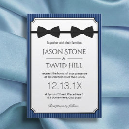 Convites Marinho gay Arco Duplo Gravatas Clássico  Azul