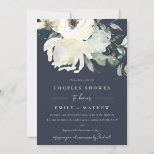 CONVITES MARINHO IVORY WHULA FLORA WATERCOLOR CASAL CHÁ