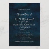 Marinho Luster Azul Prata Escura Simples Casamento