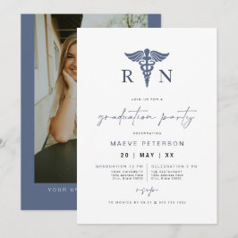 Convites MARINHO MAEVE Blue Medical RN Graduação de Enferme