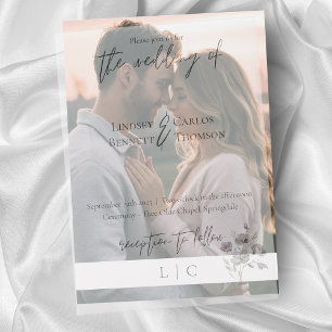 Convites Marinho minimalista de monograma elegante acw01bck