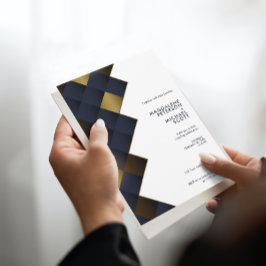 Convites Marinho Moderno e Casamento Dourado de Diamante