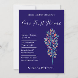 Convites Marinho Moderno - Festa Azul de Aquecimento Domést