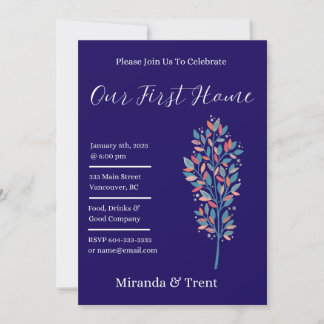 Convites Marinho Moderno - Festa Azul de Aquecimento Domést