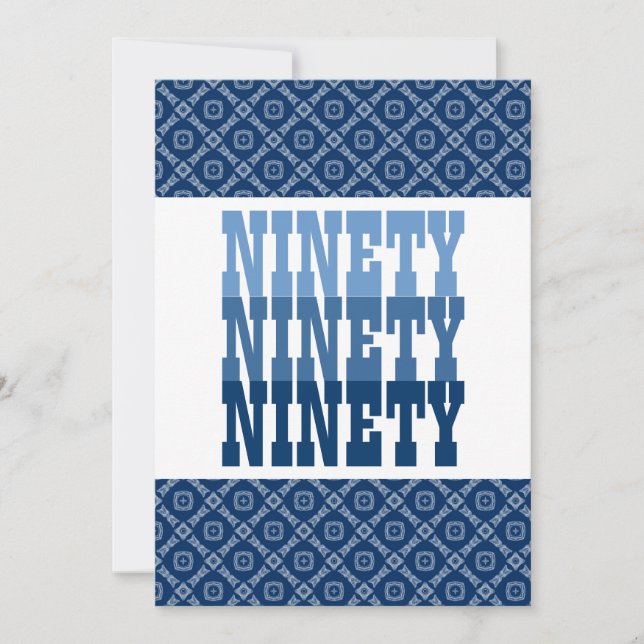 Convites Marinho moderno V25 de 90 aniversários (Frente)