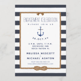 Convites Marinho Náutico do Nó Infinito e Noivado Branco