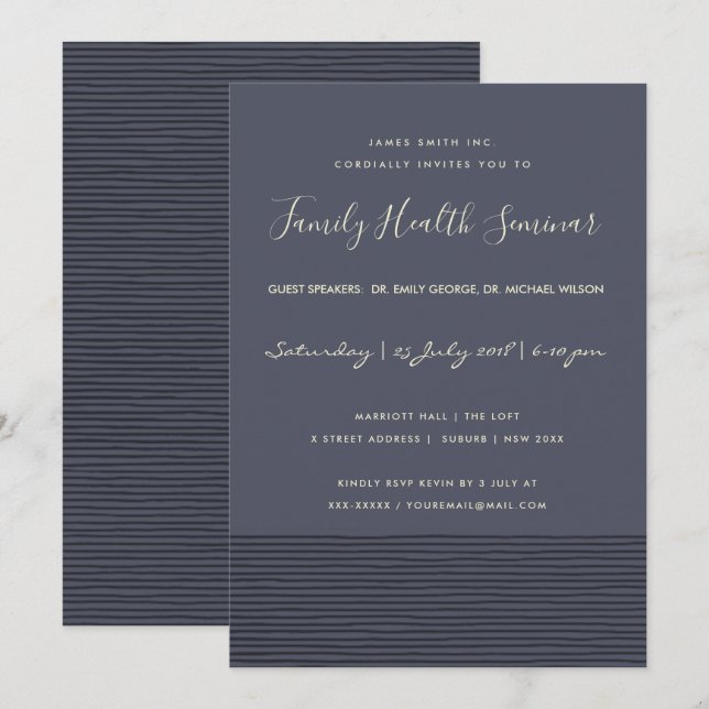 CONVITES MARINHO NEGRO FALAR EVENTO SEMINÁRIO DA LINHA DE E (Frente/Verso)