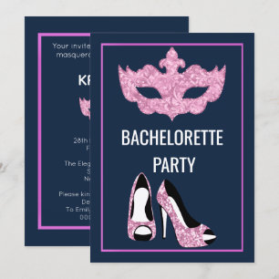 CONVITES MARINHO PINK BACHELORETTE INSTA MASCARADA