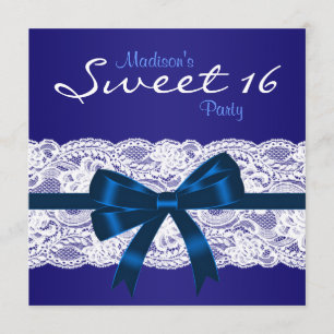 Convites Marinho Real Blue Lace Blue Sweet 16 Party