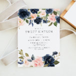 Convites Marinho Romântico e doce Blush Floral Sweet 16<br><div class="desc">Este convite 16 doce, neutro em termos de gênero, apresenta elegantes florais cor d'água, cor-de-rosa e azul marinho, com uma combinação simples e eterno de fontes. É o convite perfeito para colocar a palco para uma reunião encantadora e pode ser modificado para se adequar a qualquer evento que você tenha...</div>