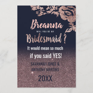 Convites Marinho Rosa Azul - Leitura Floral Bridesmaids