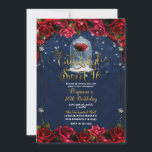 Convites Marinho rosa vermelha Azul Dourado Sweet 16 16ª Pa<br><div class="desc">Convites de aniversário</div>