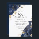 Convites Marinho Rosas Azuis e Festa de Vestidos aniversári<br><div class="desc">Rosas Azuis marinho e Vestidas Mulheres aniversário de 30 anos Convite de festas Mais elegantes designs florais em nossa loja! Consulte a coleção correspondente em nossa loja</div>