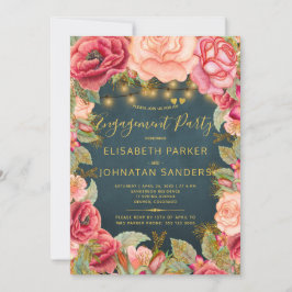 Convites Marinho rosas cor-de-rosa festa de noivado