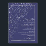 Convites Marinho Silver Glitter Diagonal Confetti Sweet 16<br><div class="desc">Esse elegante e único e doce convite de aniversário de dezesseis anos é ideal para um evento clássico e formal. Ele apresenta um confete cinza-prateado cintilante imprimido na diagonal espalhado pelo convite na parte superior de uma borda fina de retângulo prateado com um fundo azul marinho. É chic, moderno, luxuoso,...</div>