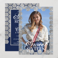 Marinho Silver Glitter Hexagon Foto do Geo Sweet 1