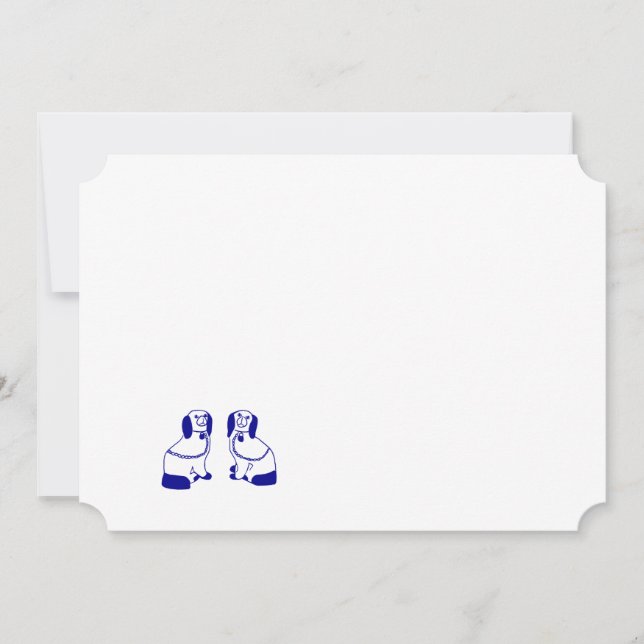 Convites Marinho Staffordshire Dogs Note Cards & Papel de c (Frente)